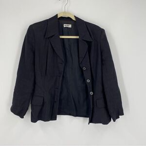BCBG Paris Women’s Linen Blend Black Blazer Jacket size S